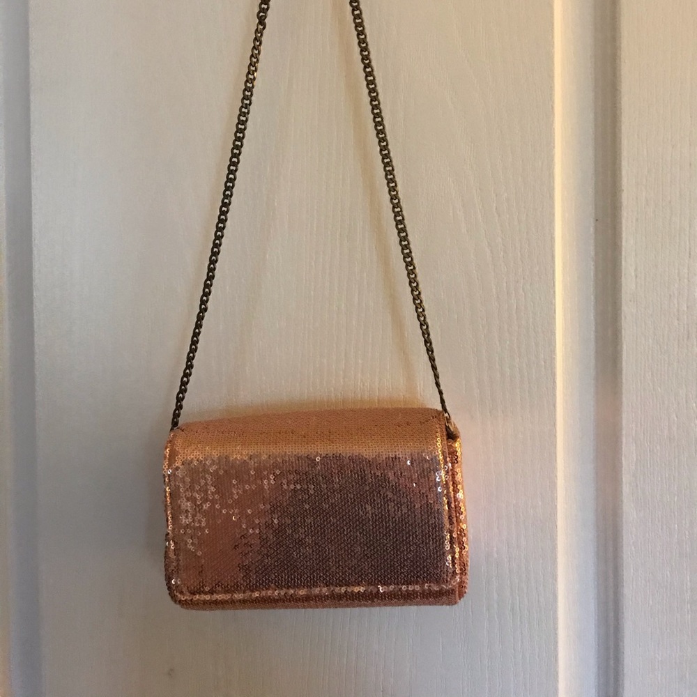 Brand New J.Crew Sequin Crossbody Gun metal strap Handbag 👜Pretty 💖